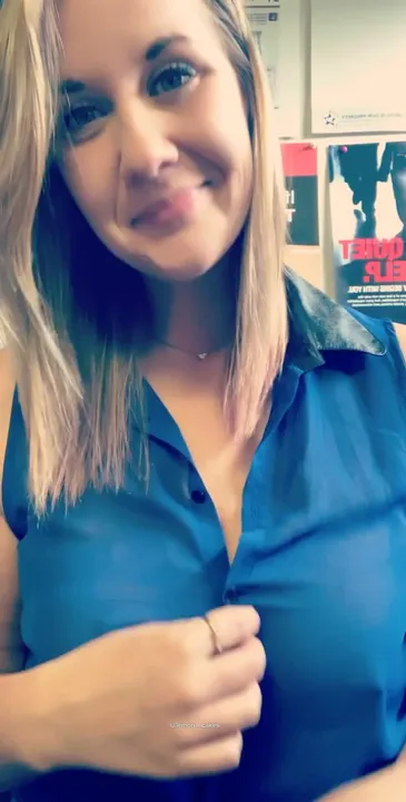 Behind the blue blouse