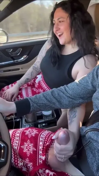Stroking while he drives
