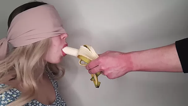 Blind taste game turned into step-family blowjob