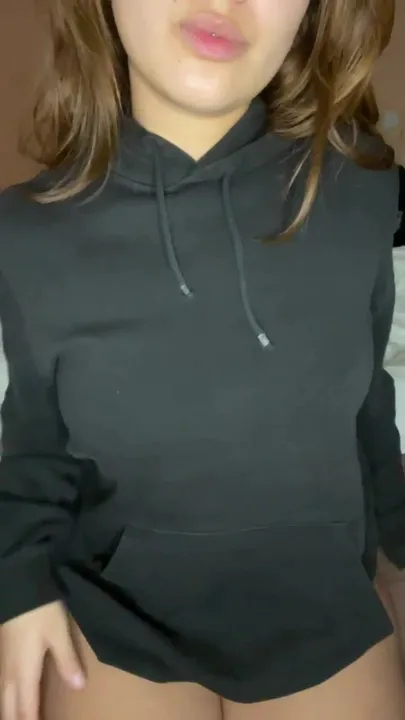 I hope you dont mind if i wear your hoodie like that