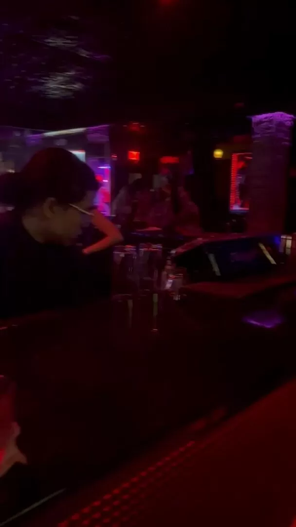 Flashing my tits at a busy bar (;