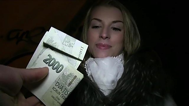 Beautiful european teen agreed to blow stranger's dick for money! Dirty POV sex in public with slutty girl