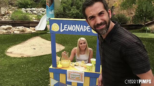 This blonde has not only sweet lemonade, but also pussy