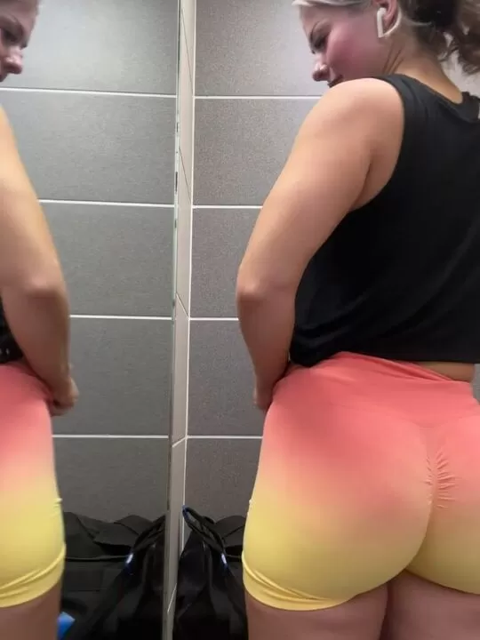 Peel off in the gym changing room