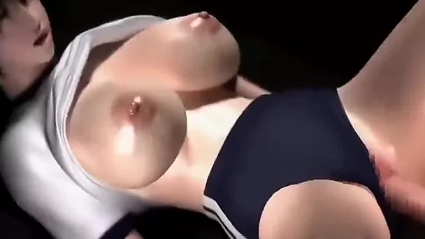 3D Femdom Fuck Animation: Horny Busty Japanese Stud Punishes Her Voyeur Teacher