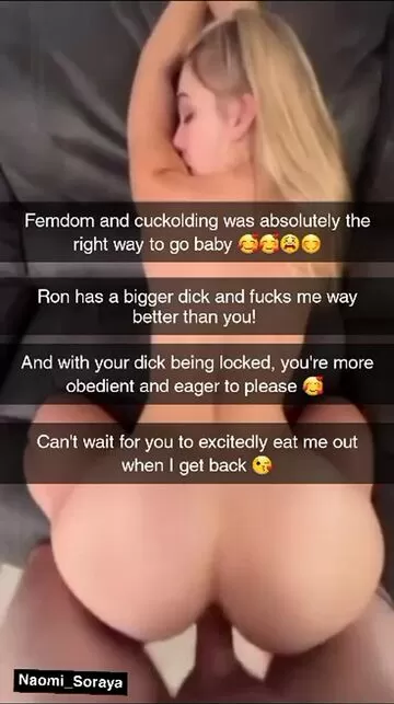 Your gf is glad your relationship took the femdom/cuckold turn because she's living the dream!