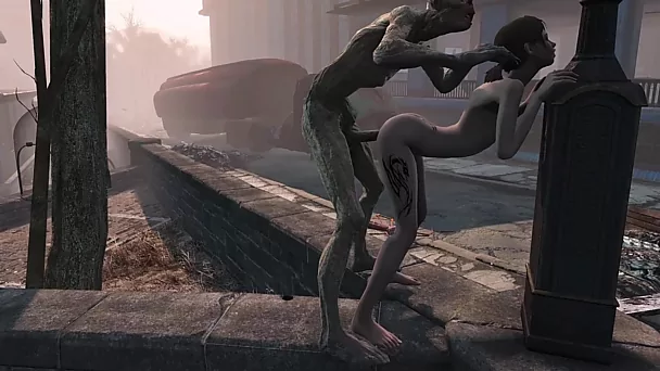 Fallout Porn Parody: Skinny  Beauty Gets Fucked By Zombie In a Post-apocalyptical World
