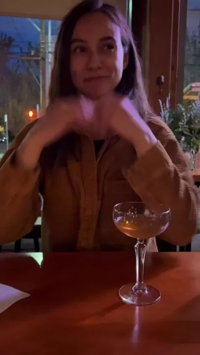 Do you like it more that I'm drinking bourbon or that my boobs are out?