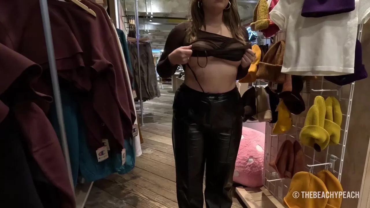 Changing my top in the middle of a busy store