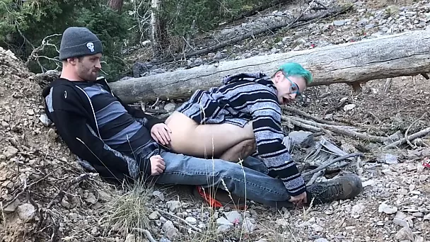 Short-haired whore rocks fat cock right in the woods - Amateur Video