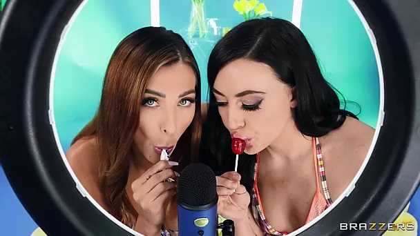ASMR pussy licking is much tastier than lollipop