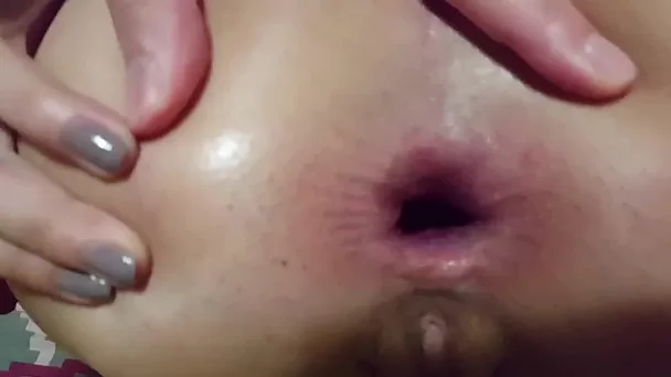 Tight ass is GAPING now! Sexy teen in mask having rough anal sex with her boyfriend