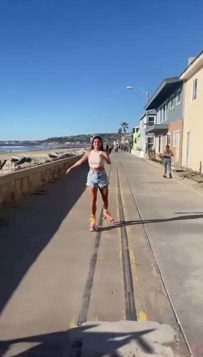 Flashing my tits on the boardwalk ;)