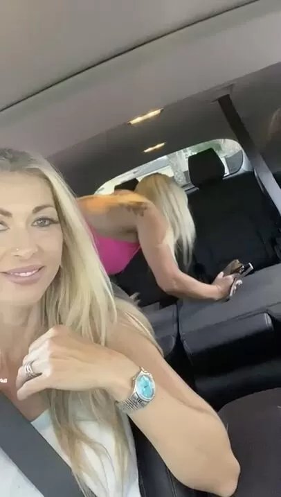 Wives piling into a car without panties....Must be Hotwives!!!