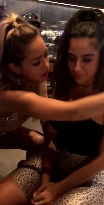 2 sexy ladies playing with their tits