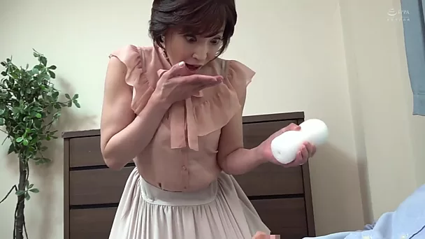 Stepson doesn't know how to play with his new toy, but his Japanese mom will teach him