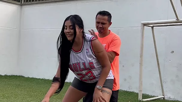 If latina wins a basketball game, she'll take the dick of the guy she was playing with