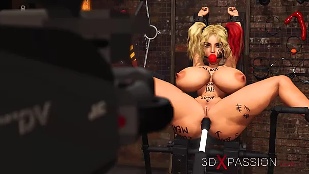 3D-tekenfilm: deze goedgeschapen kerel neukt de hersenen van deze rondborstige blondine