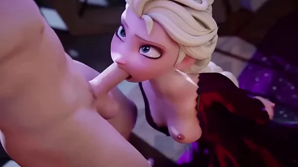 Desenhos animados 3d: Elsa e outras princesas são fodidas com muita força. Compilação