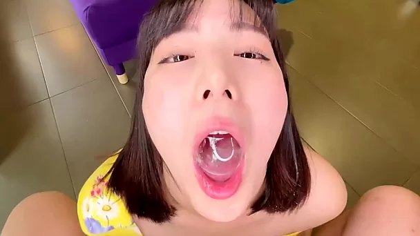 POV Asian blowjob with honey