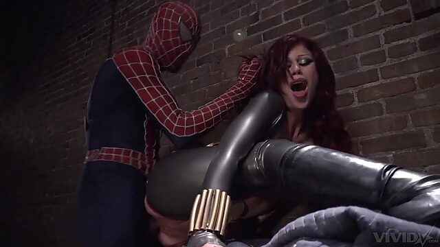 Spider-Man is the only one to whom the red-haired slut allows to penetrate her anal