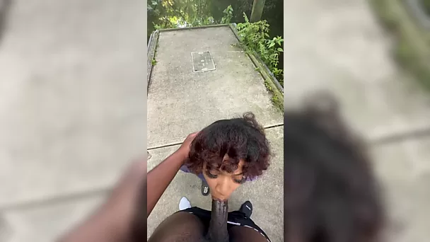 Doggy-fucked My Cute Petite Ebony Step-sis On the River Jetty After She Pleased My BBC With Blowjob