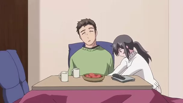 Hentai vrouw geeft haar man een hete pijpbeurt en laat hem haar creampie geven