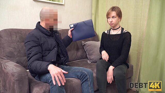 Sweet Russian beauty was punished by a collector for non-payment of debts.
