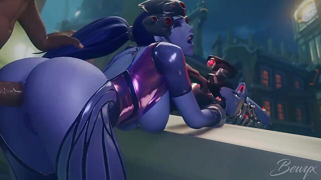 Intense thrusts into the big ass of an animated beauty from the Overwatch game.