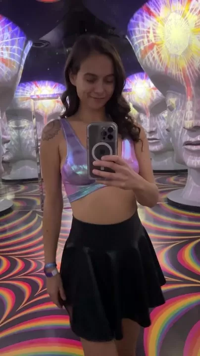 Trippy room at Meow Wolf...and titties