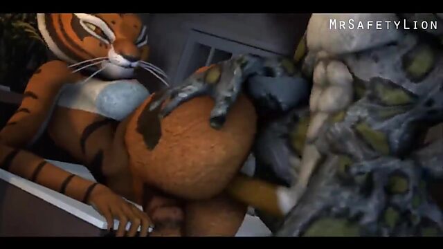 Tai Lung from Kung Fu Panda gets it on with horny Master Tigress