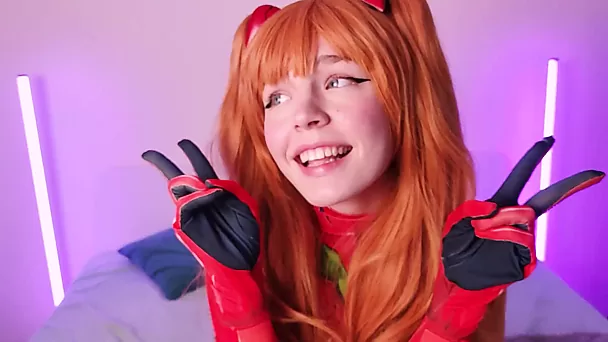 Asuka Langley Sohryu zdzira w filmie porno z cosplayem pov