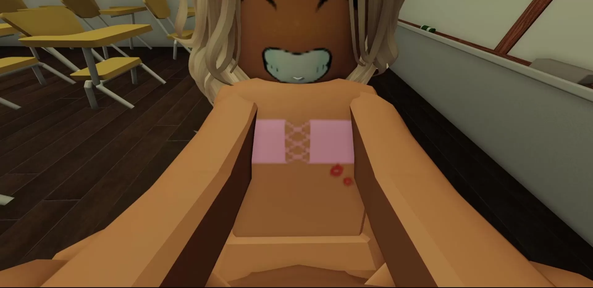 Horny blonde Roblox schoolgirl drilled by her horny teacher