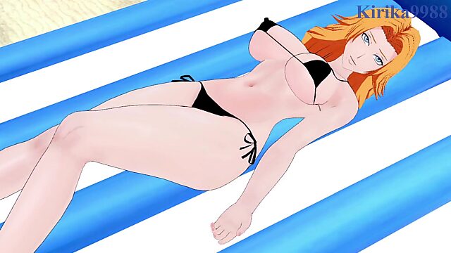 Animated babe Rangiku Matsumoto gets fucked by the pool side in broad daylight