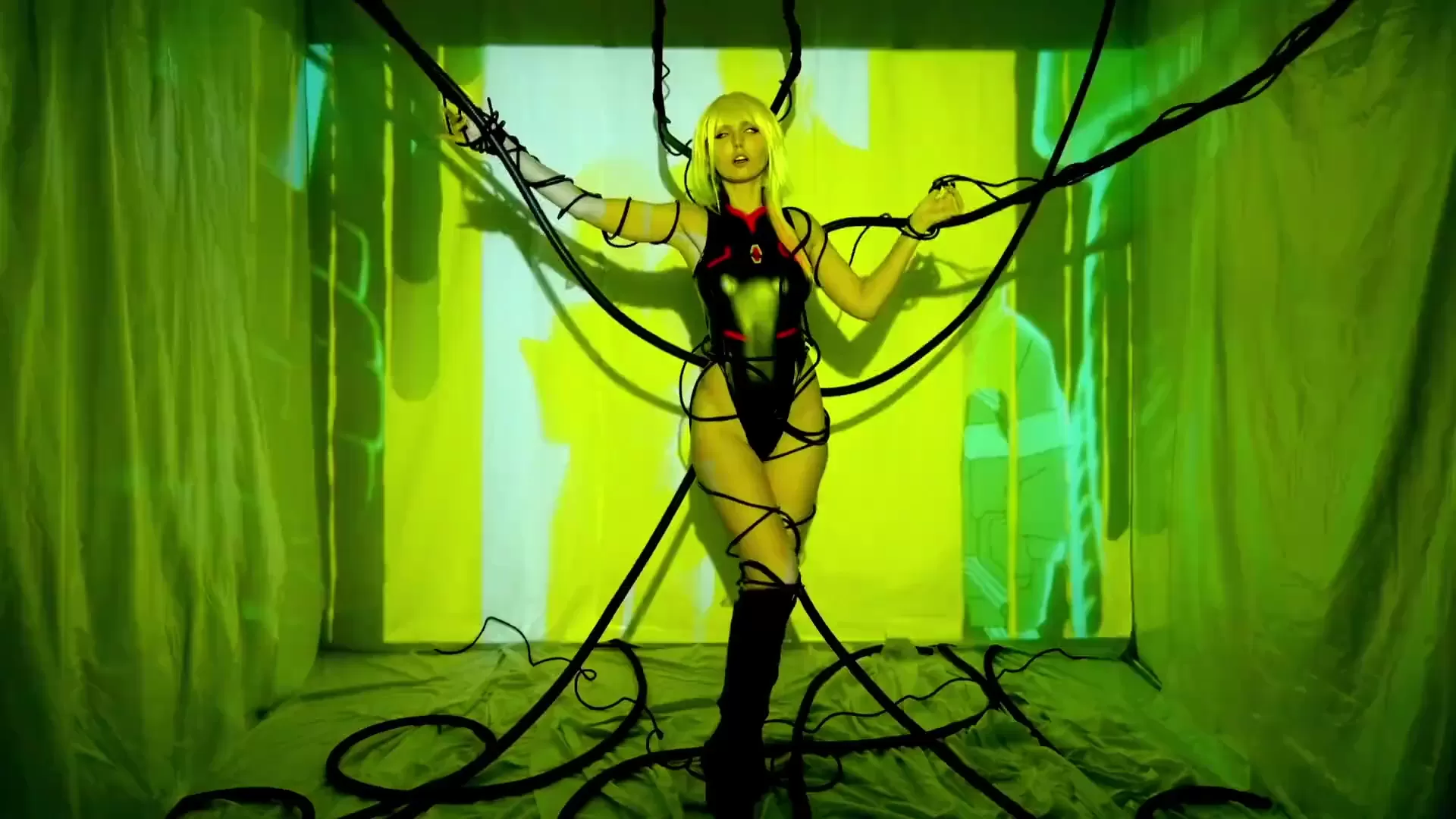 Blonde beauty caught in a dark embrace