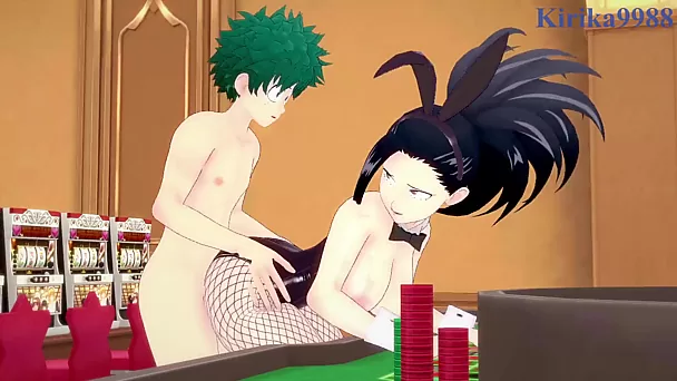 Momo yaoyorozu in collant a rete scopata duramente nel casinò! Hentai