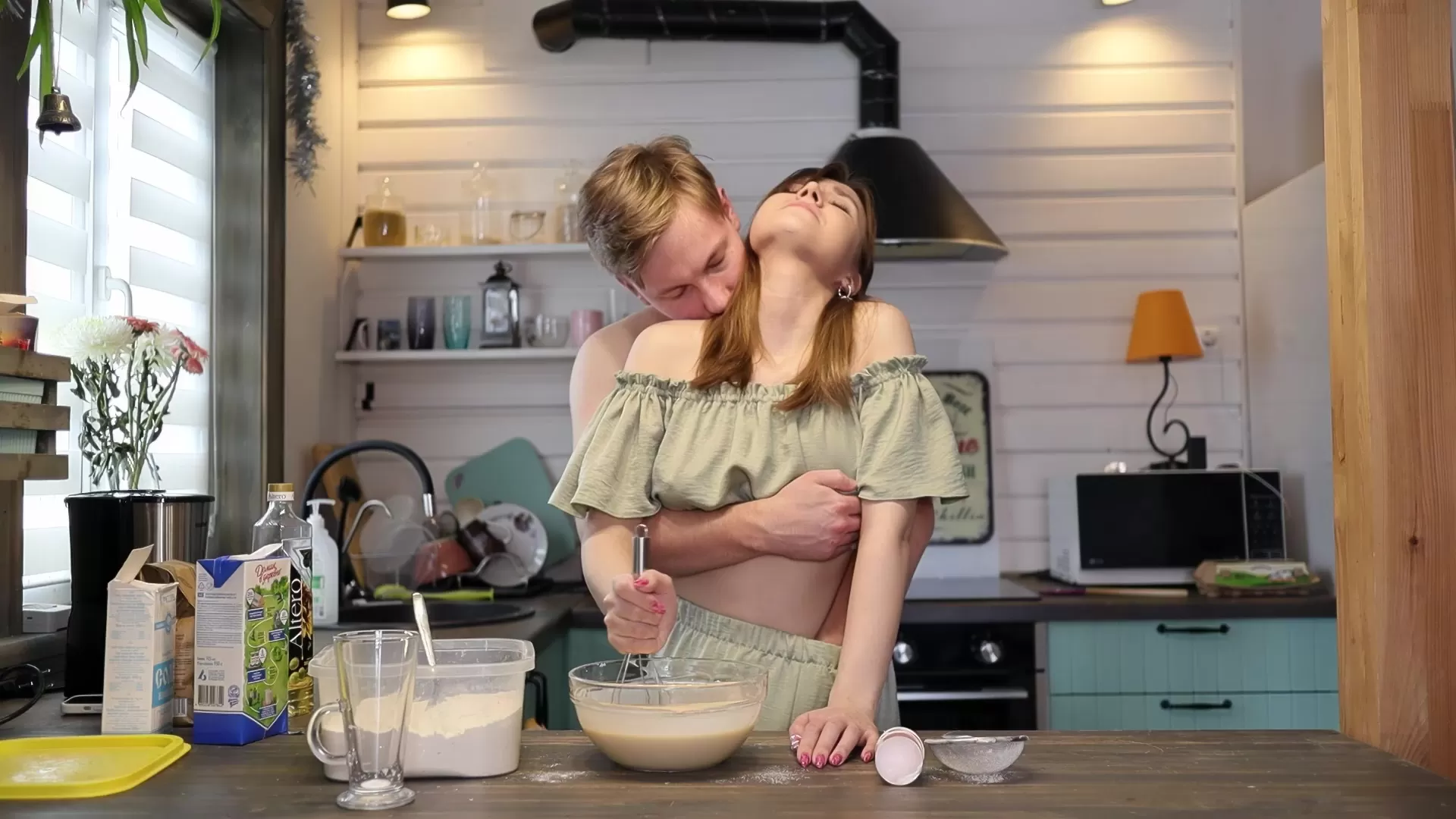 Slender Russian craves for cock while cooking - Amateur Porn