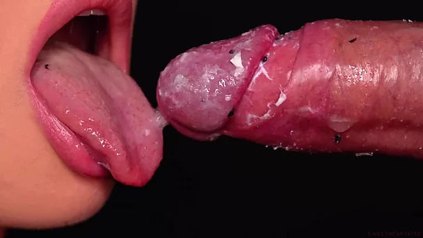 Sensual teen gives messy blowjob and wants to swallow