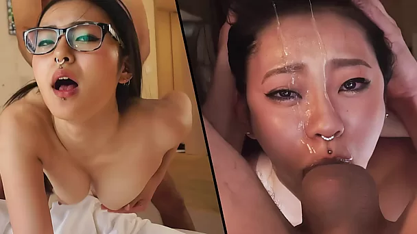 Rondborstige Aziatische tiener kreeg een dikke lul in haar strakke kutje