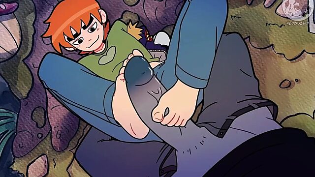 2D Gay Porn Cartoon: Redhead Teen Scott Pilgrim Gets Rimmed & Fucked By Nega Scott