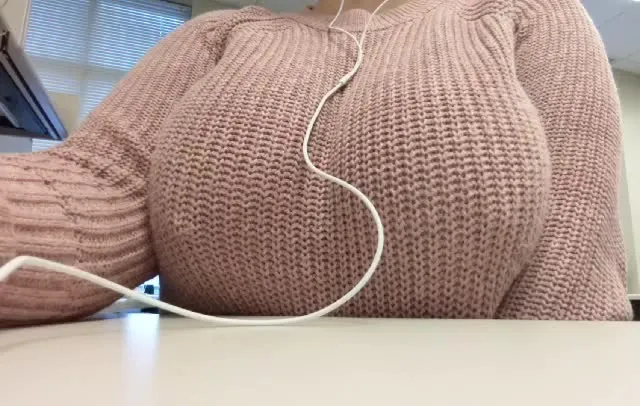Horny at work...needed to get these tits out.