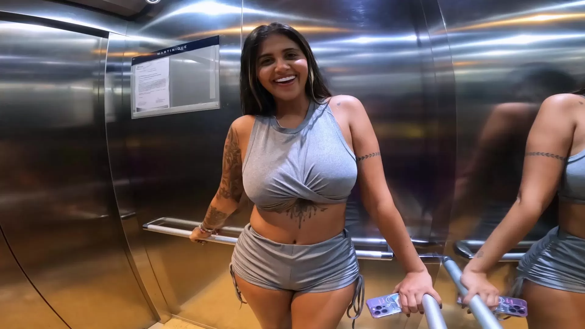 Sexy Busty Bubble-assed Latina Cutie Has Sex With a Guy In the Hotel After  a Hot Foreplay In the Gym