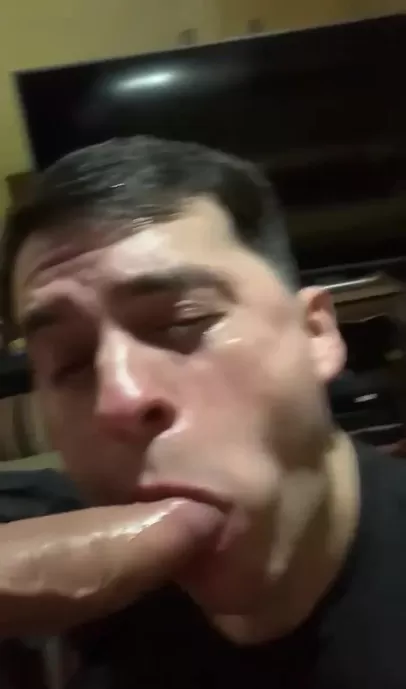 Daddy makes me suck his big cock until he cums