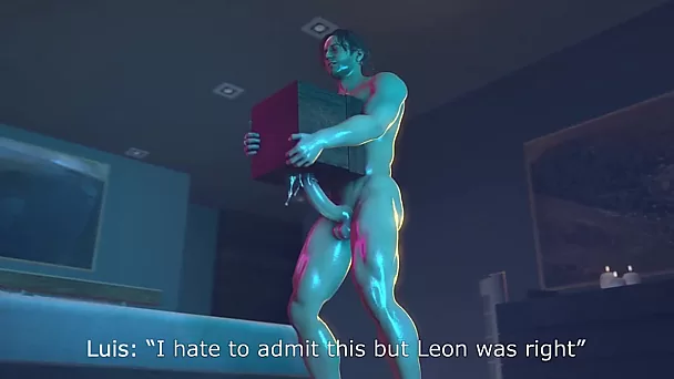 3D Gay Derek fucks a special box which makes him cum