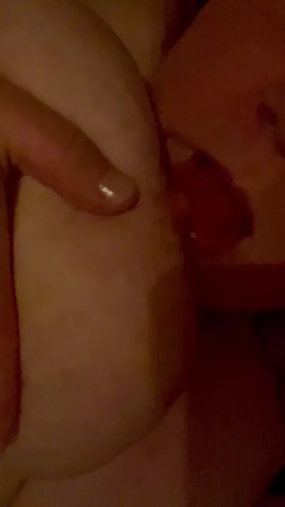 Sucking my cute perky little nipples