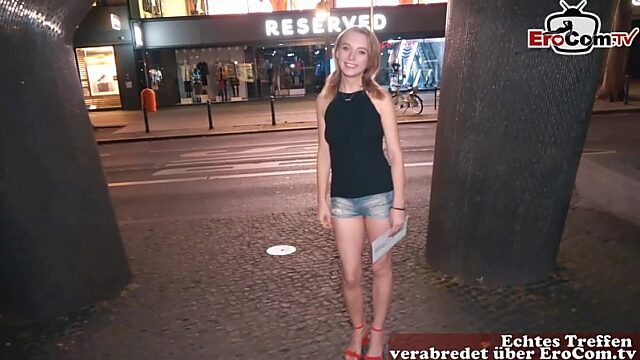 German Teen Slut Picks Up Man for Hot Fuck