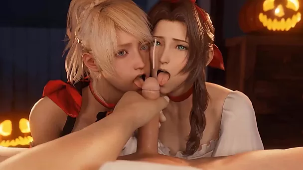 Les filles les plus chaudes et les plus sexy du jeu Final Fantasy sucent des bites, se font baiser fort et prennent une grosse faciale