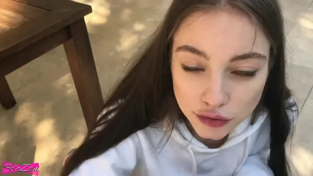 SolaZola Swallowing Cum In The Backyard