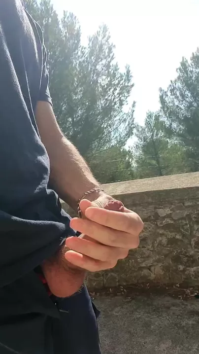 I love jerking my cock outdoors with the risk of being caught