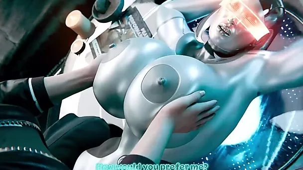 Futa folla a robot femenina en caricatura porno sin censura